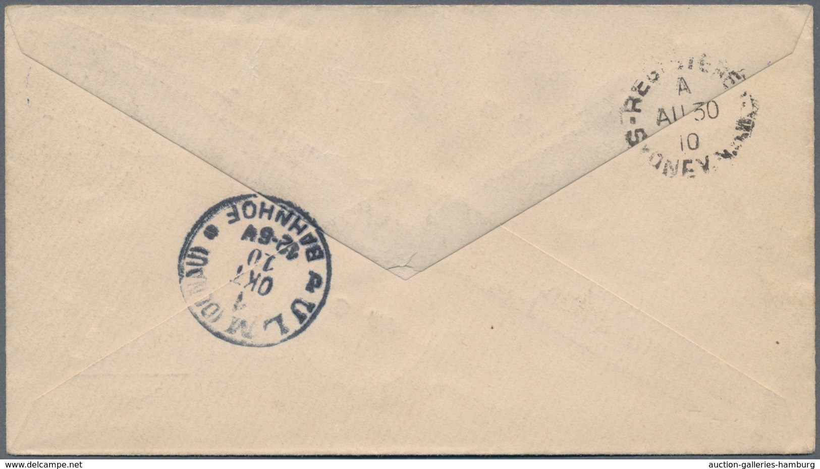 Neue Hebriden: 1910 (8.10.), Registered Cover Bearing Five Different Optd. Definitives Of Fiji (type - Other & Unclassified