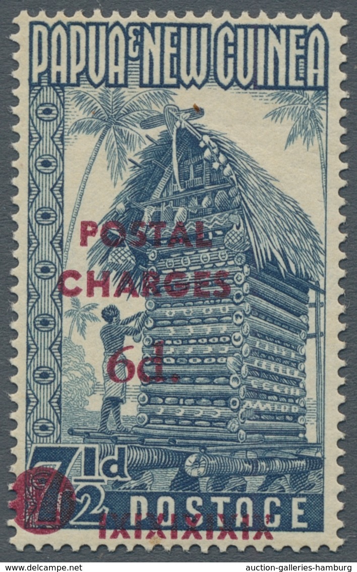 Papua Neuguinea - Portomarken: 1960, Aufdruck Auf Freimarken 7 1/2 Pence Type 1, Sehr Seltene Marke, - Papua-Neuguinea