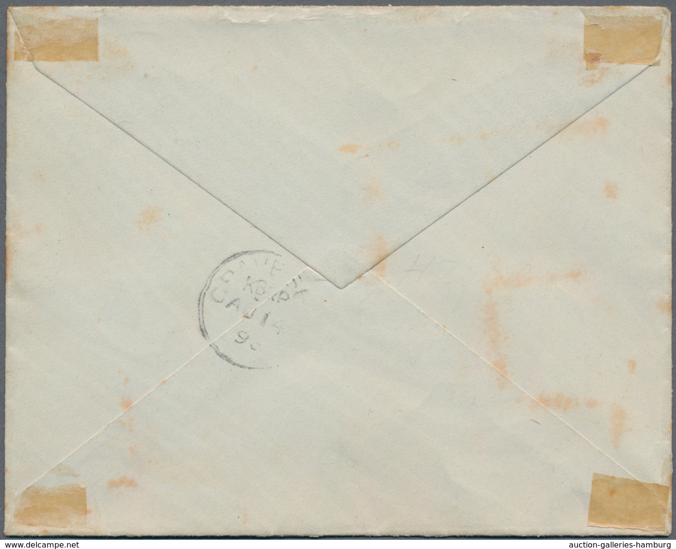 Samoa: 1895, Halving Of The 6 Pence Lilabraun (J-Davis-Privatpost) On Letter From Apia To England Wi - Samoa