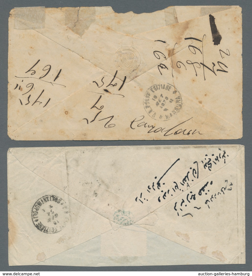 Ägypten: 1873-76, 1 Pi Rose, Three Covers In Mixed Condition Incl. Better Cancellation Of ABU HOMUS - 1866-1914 Ägypten Khediva