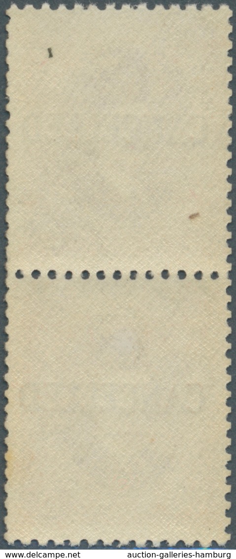 Ägypten: 1923 King Fouad 5m. Brown COIL STAMPS Vertical Pair Surcharged "CANCELLED", Mint Never Hing - 1866-1914 Ägypten Khediva