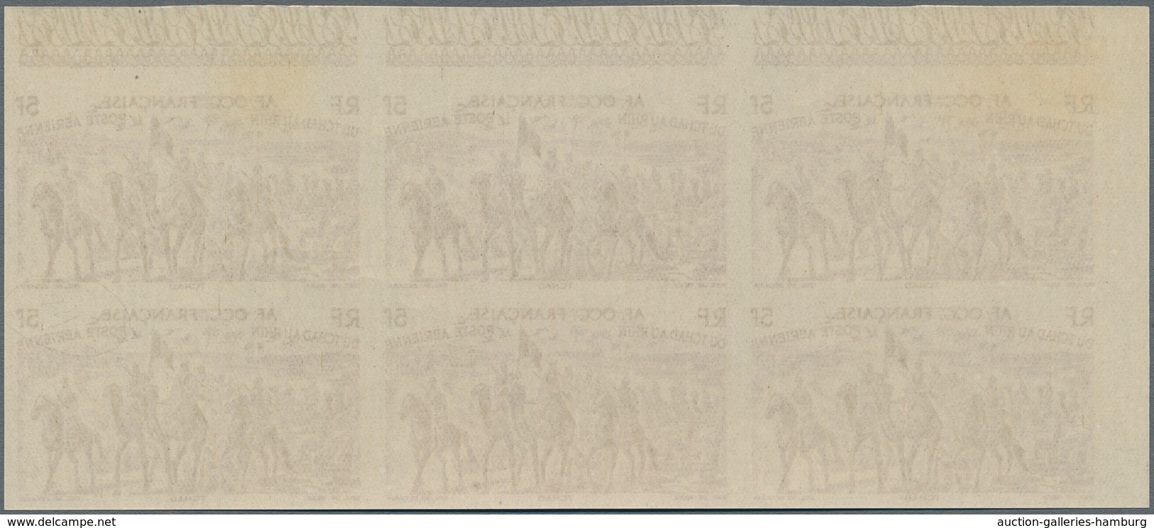 Französisch-Westafrika: 1946, Du Chad Au Rhin, 5fr.-50fr., Complete Set Of Six Values In Imperforate - Sonstige & Ohne Zuordnung