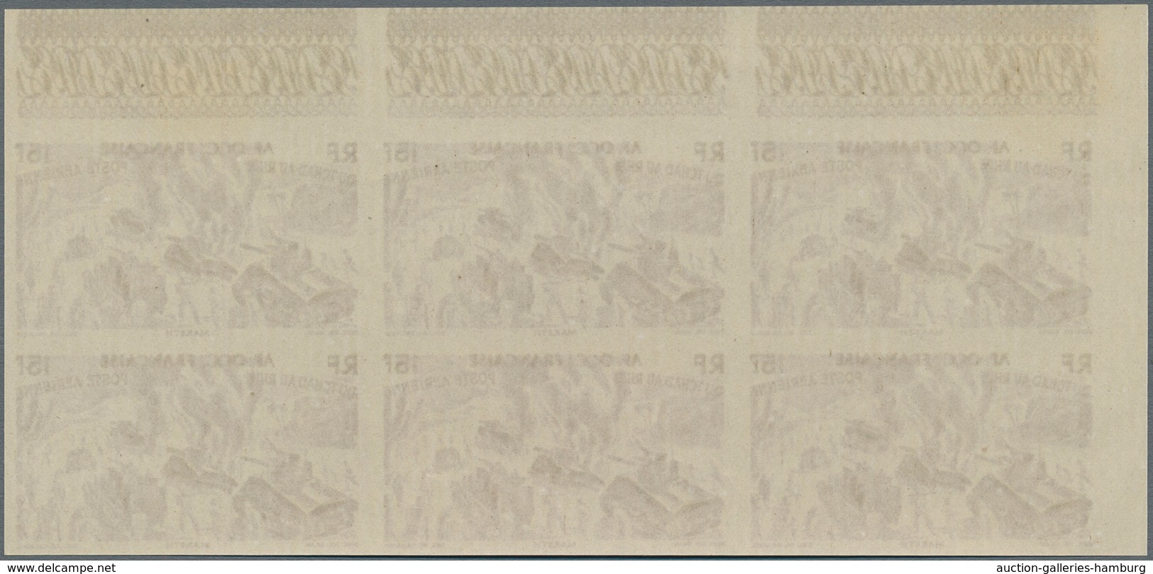 Französisch-Westafrika: 1946, Du Chad Au Rhin, 5fr.-50fr., Complete Set Of Six Values In Imperforate - Sonstige & Ohne Zuordnung