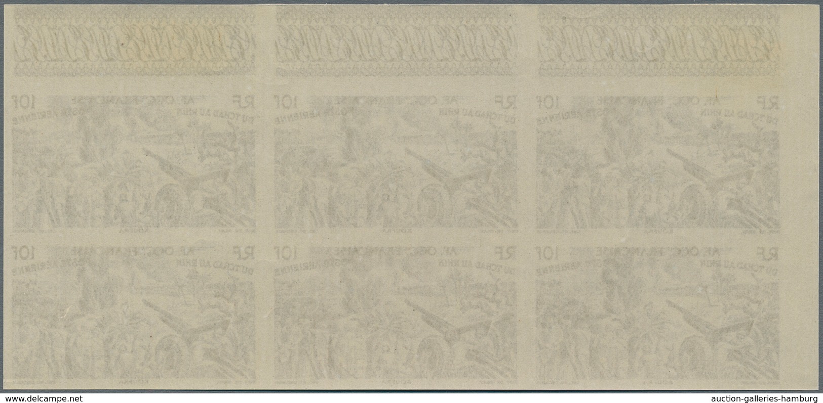 Französisch-Westafrika: 1946, Du Chad au Rhin, 5fr.-50fr., complete set of six values in imperforate