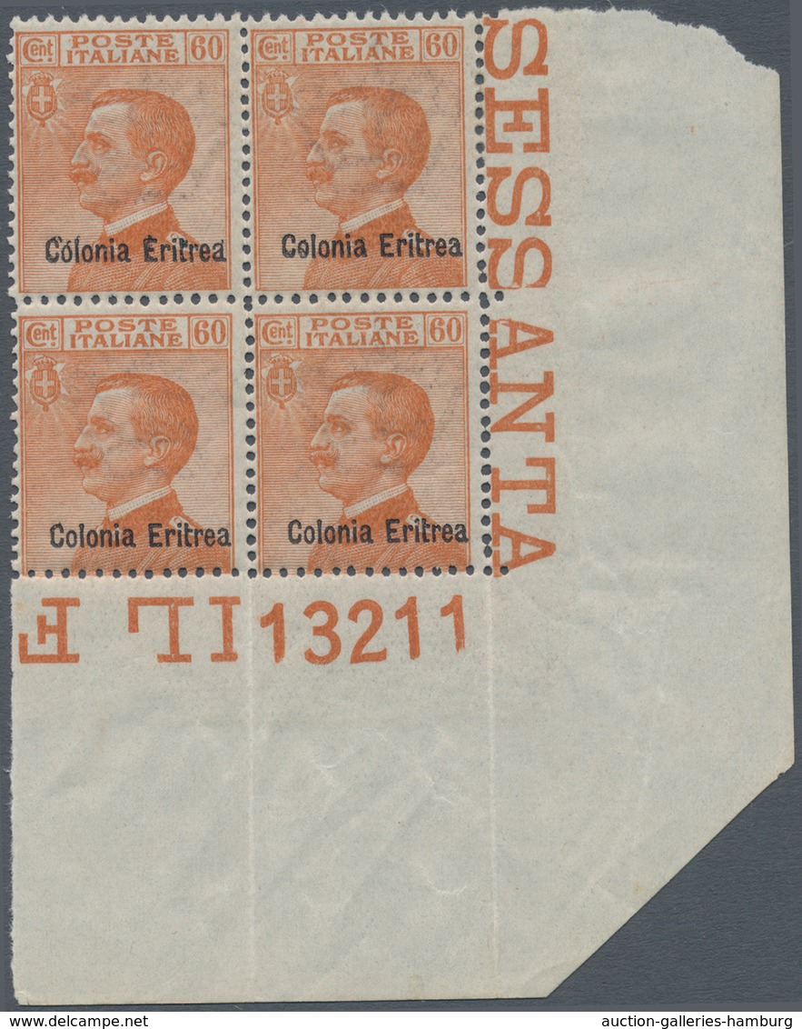 Italienisch-Eritrea: 1929, Victor Emanuel III. 60c. Brown-orange With Opt. 'Colonia Eritrea' Block O - Erythrée