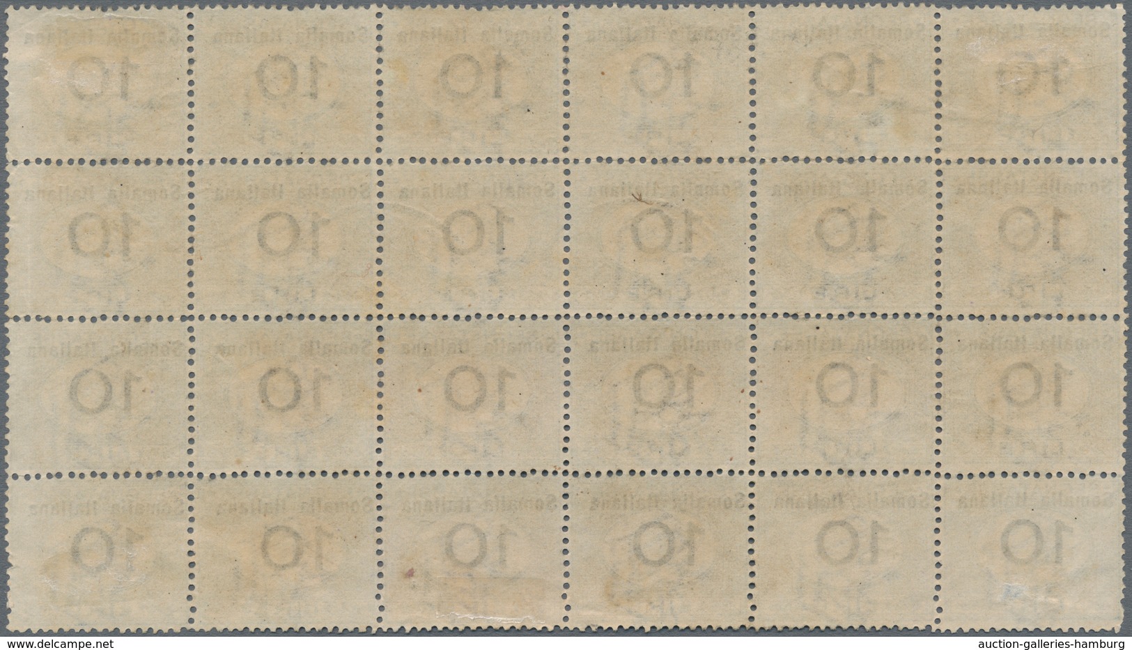 Italienisch-Somaliland - Portomarken: 1926, Postage Due 2 Lire Block Of 15 And 10 Lire Block Of 24 A - Somalia