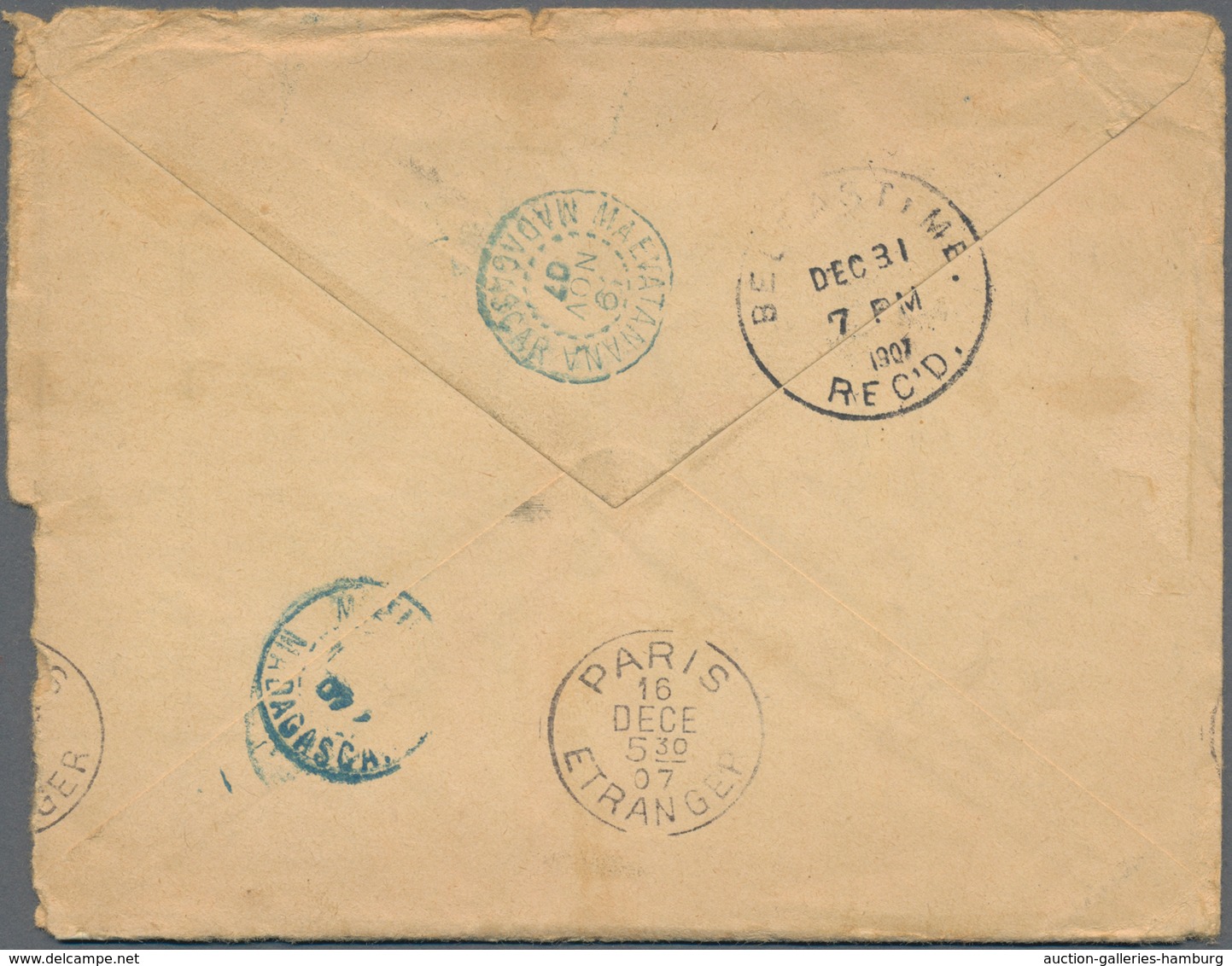 Madagaskar: 1907 Letter With Contents Of Maevatanana With The Right Postal Rate Of 5x5 Cent. Red On - Sonstige & Ohne Zuordnung