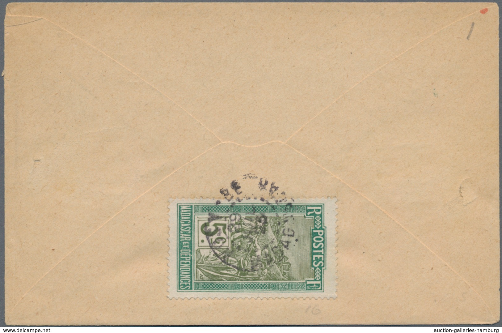 Nossi-Be: 1892 Backside Uprated Postal Stationery Envelope Sent 1923 As Printed Matter From Nosy-Bé - Sonstige & Ohne Zuordnung