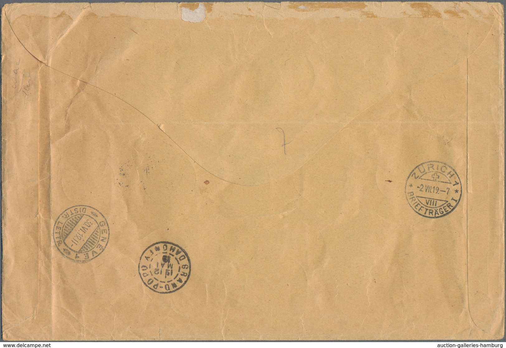 Togo: 1919 Registered Cover With Franking Of The Issue Of 1916 By Dahomey With Overprint Franco-Engl - Togo (1960-...)