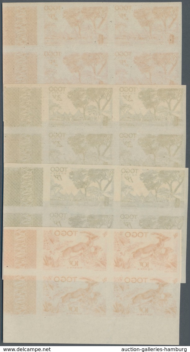 Togo: 1947, Defintives "Views Of Togo", 10c.-25fr., Complete Set Of 18 Values In Imperforate Margina - Togo (1960-...)