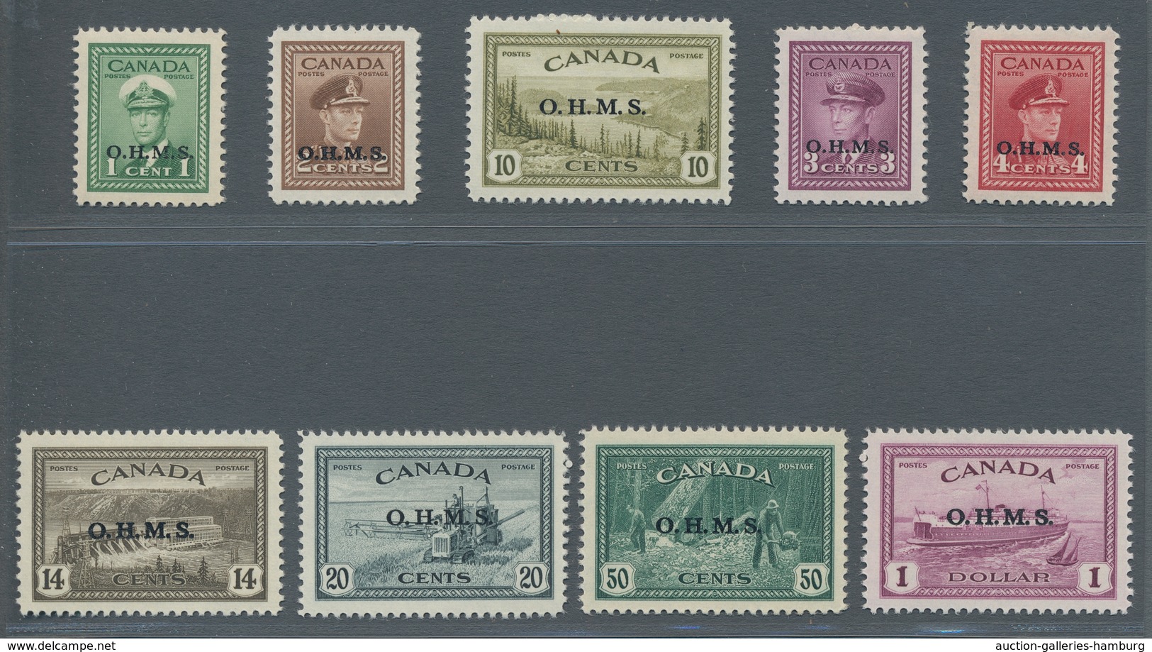 Canada - Dienstmarken: 1949, Official Stamps, First Surcharge Series Mint Never Hinged In Excellent - Aufdrucksausgaben