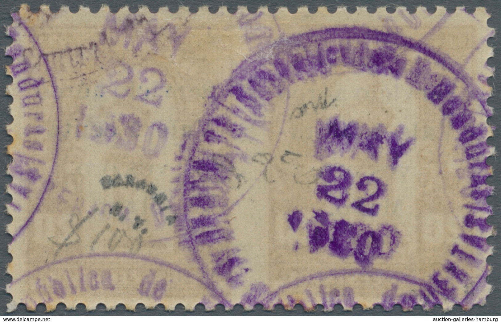 Honduras: 1930, 20 C. Brown With Airmail Surcharge 5 Cents., Horizontal Pair Imperfor. Between, Some - Honduras