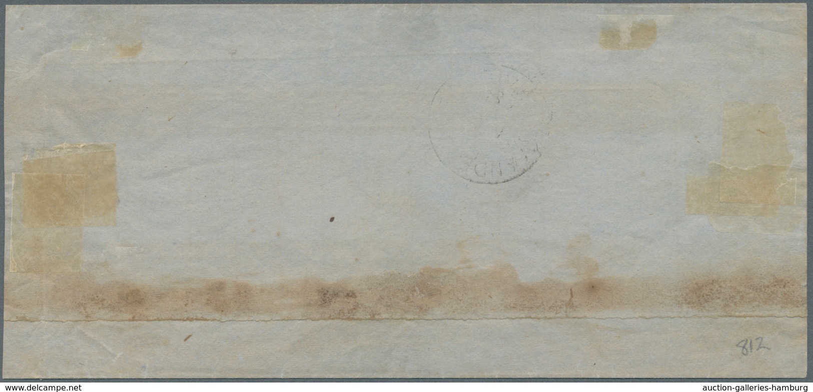 Jamaica: 1860 1d. Pale Blue BISECTED Diagonally, Used On Folded 'O.H.M.S.' Cover (or Wrapper?) From - Jamaica (1962-...)