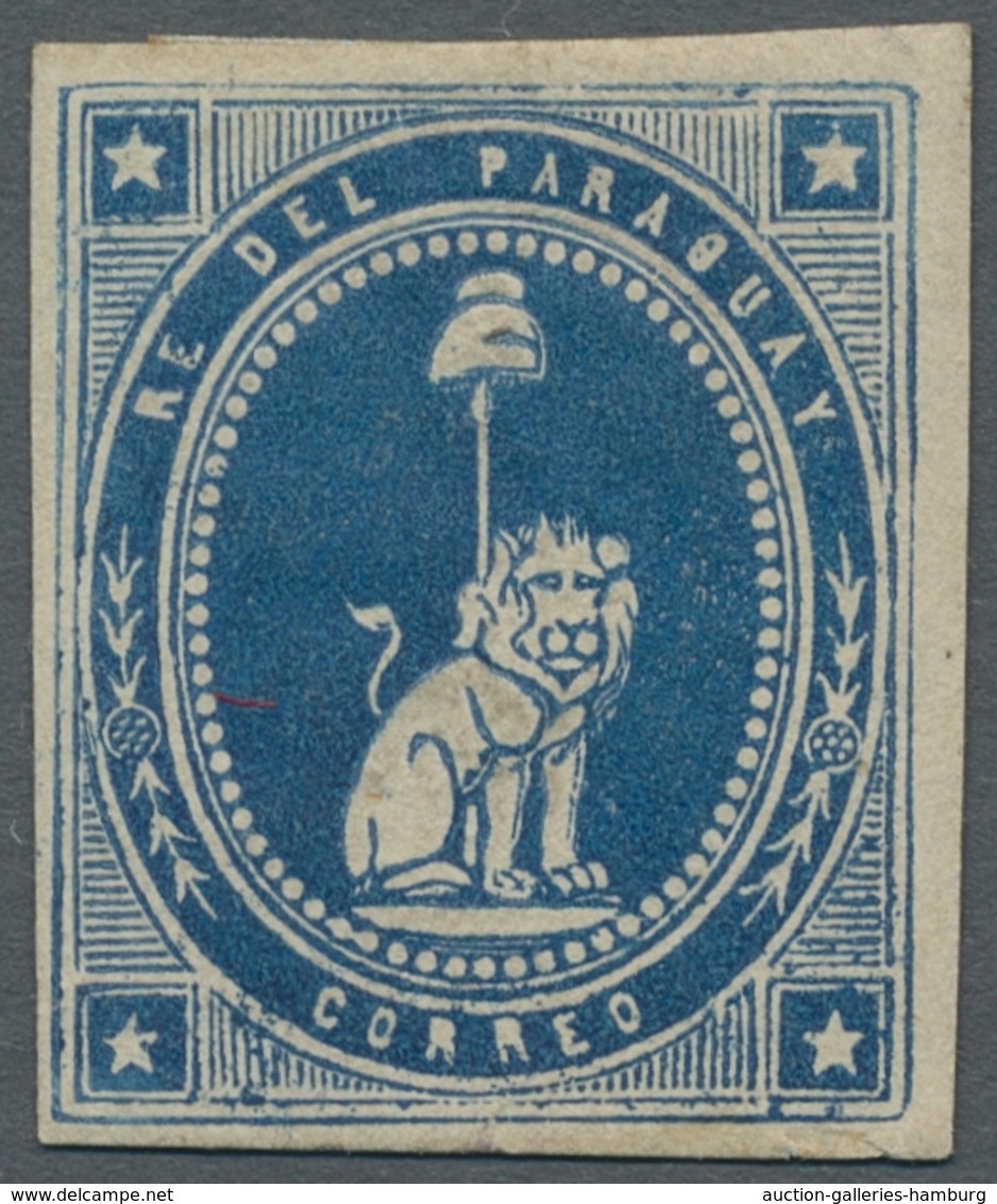 Paraguay: 1860, Unadopted Essays For The First Issue. Study Of 54 Stamps In Different Colours, Most - Paraguay