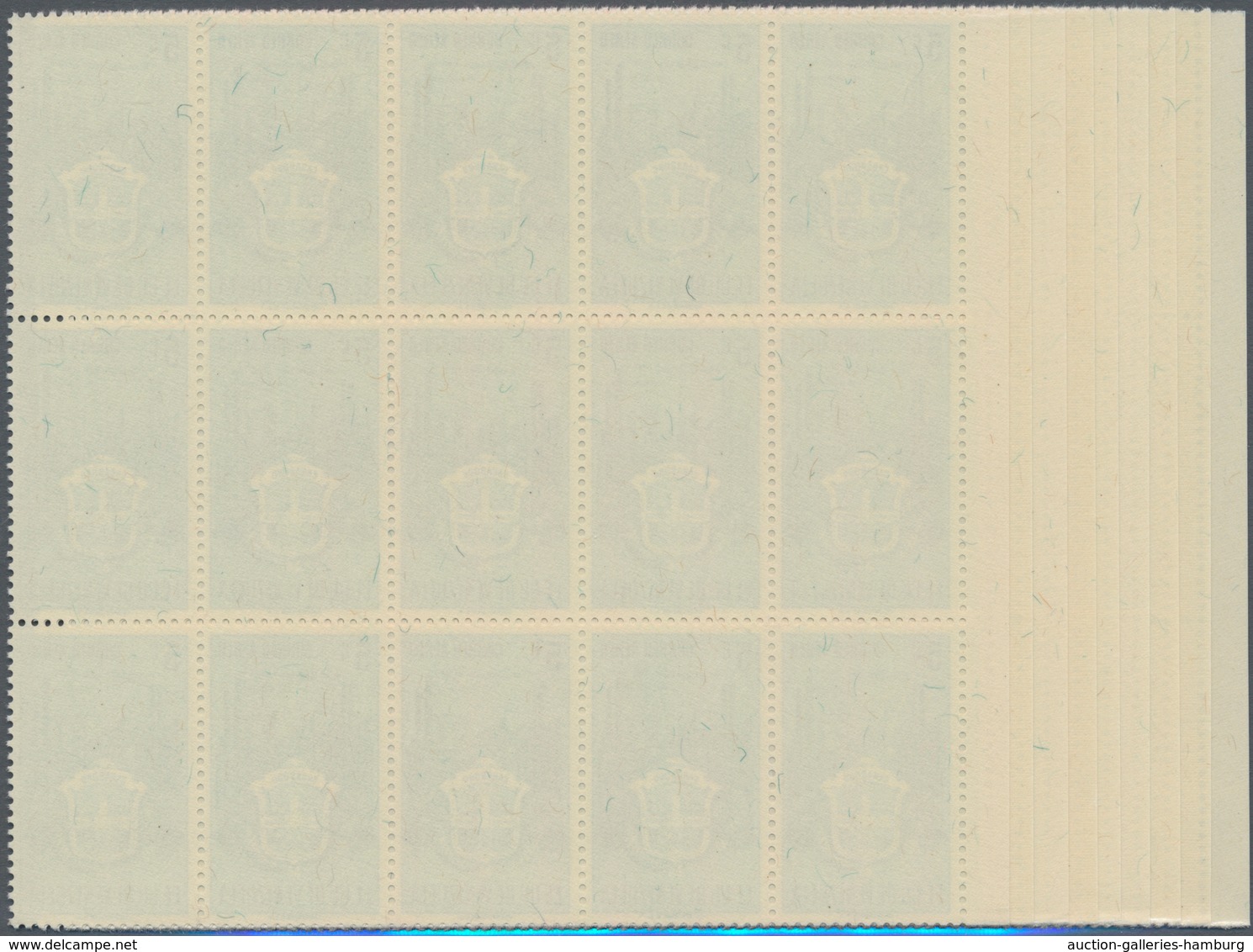 Venezuela: 1951, Coat Of Arms 'CARABOBO‘ Airmail Stamps Complete Set Of Nine In Blocks Of 15 From Le - Venezuela