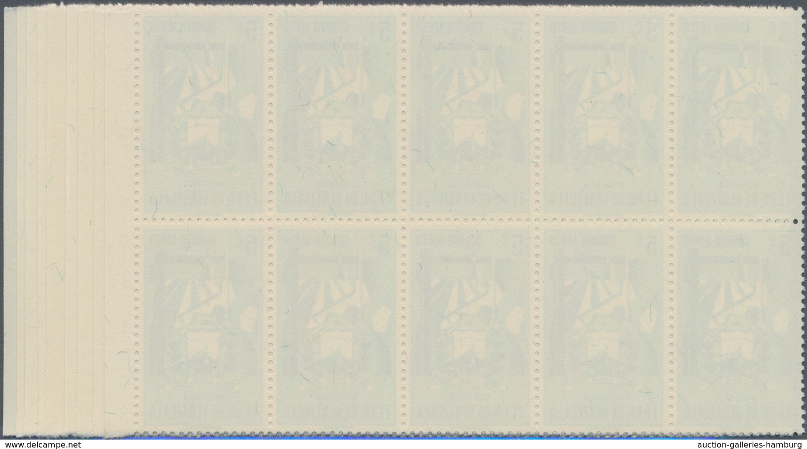 Venezuela: 1952, Coat Of Arms 'BOLIVAR‘ Airmail Stamps Complete Set Of Nine In Blocks Of Ten From Ri - Venezuela