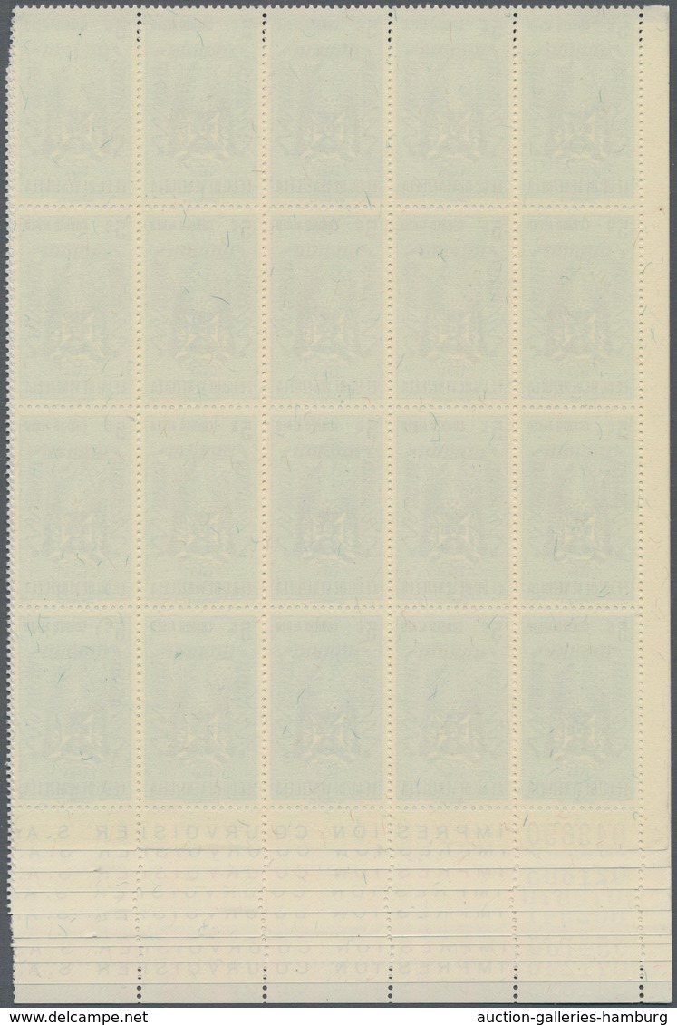 Venezuela: 1952, Coat Of Arms 'LARA‘ Airmail Stamps Complete Set Of Nine In Blocks Of 20 From Lower - Venezuela