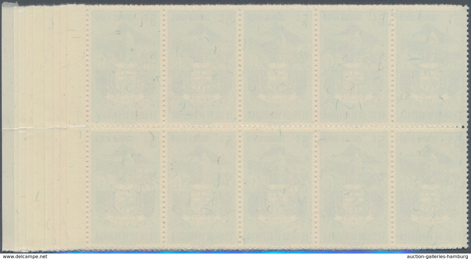 Venezuela: 1953, Coat Of Arms 'MERIDA‘ Airmail Stamps Complete Set Of Nine In Blocks Of Ten From Rig - Venezuela