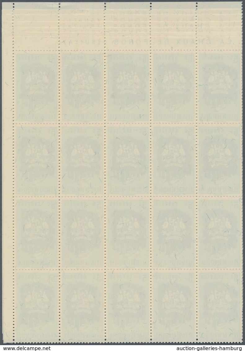 Venezuela: 1953, Coat Of Arms 'PORTUGUESA‘ Normal Stamps Complete Set Of Seven In Blocks Of 20 From - Venezuela