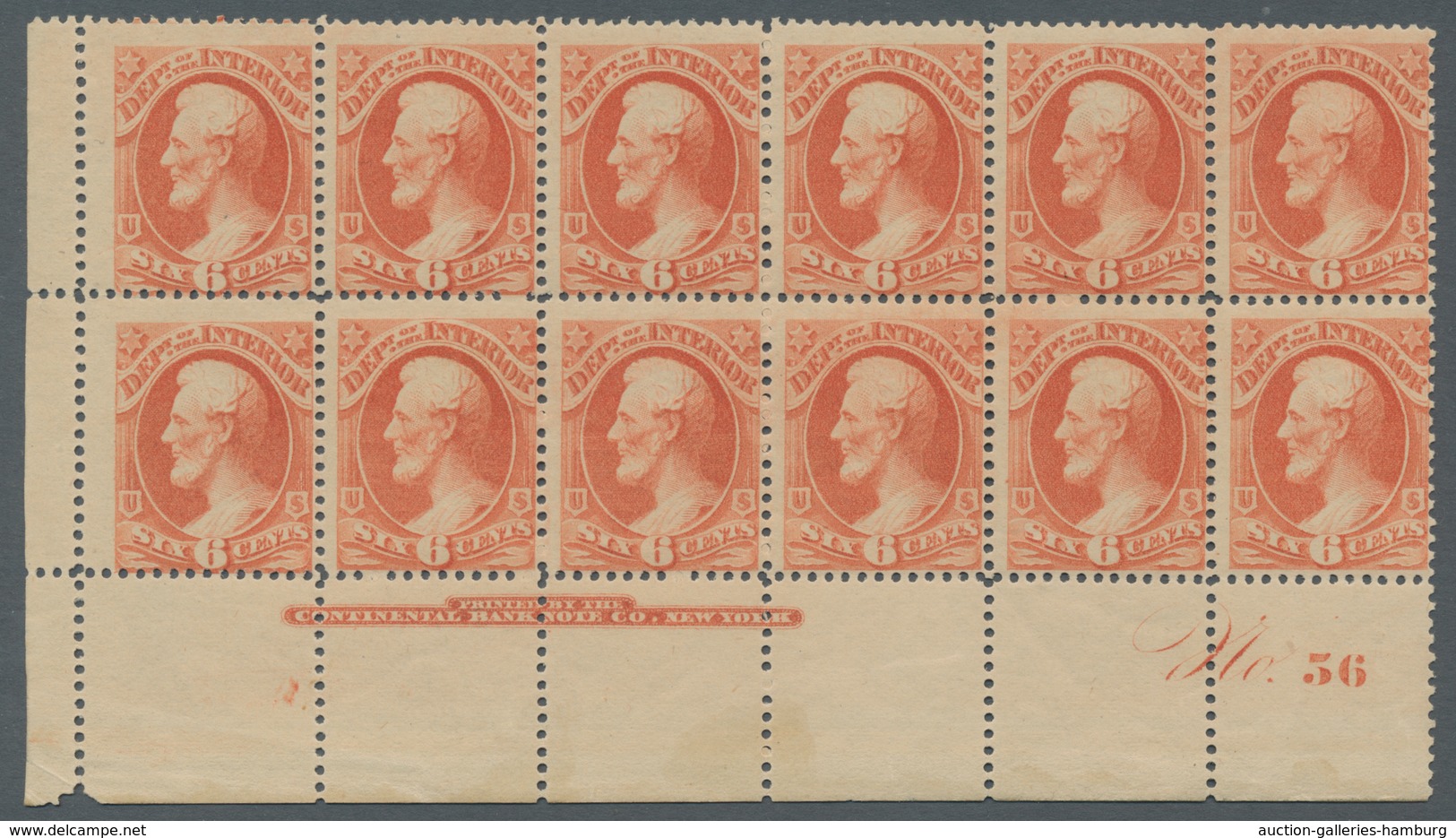 Vereinigte Staaten Von Amerika: 1873 - 1917, Bogenränder Und Einheiten - 1890, 3 Cent Andrew Jackson - Unused Stamps
