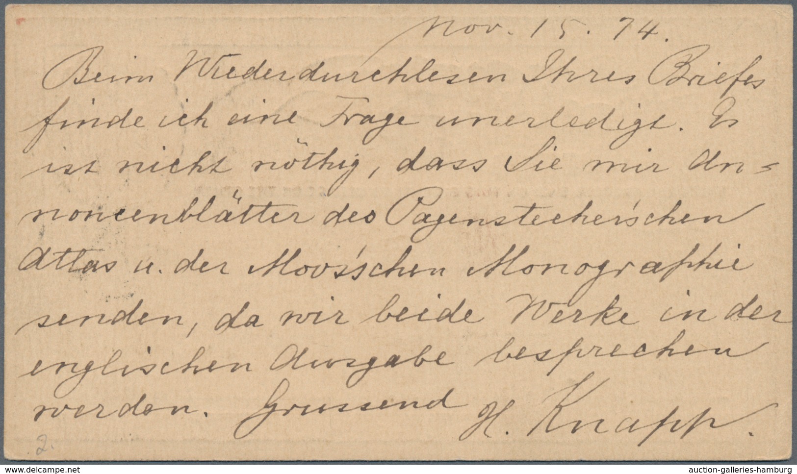 Vereinigte Staaten Von Amerika - Ganzsachen: 1874, Stationery Card 1 C Red-brown Uprated Franklin 1 - Sonstige & Ohne Zuordnung