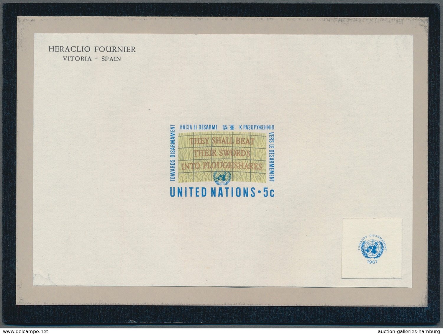 Vereinte Nationen - New York: 1967. Disarmament Campaign. Die Proof For Value Showing 5c Face Value - Sonstige & Ohne Zuordnung