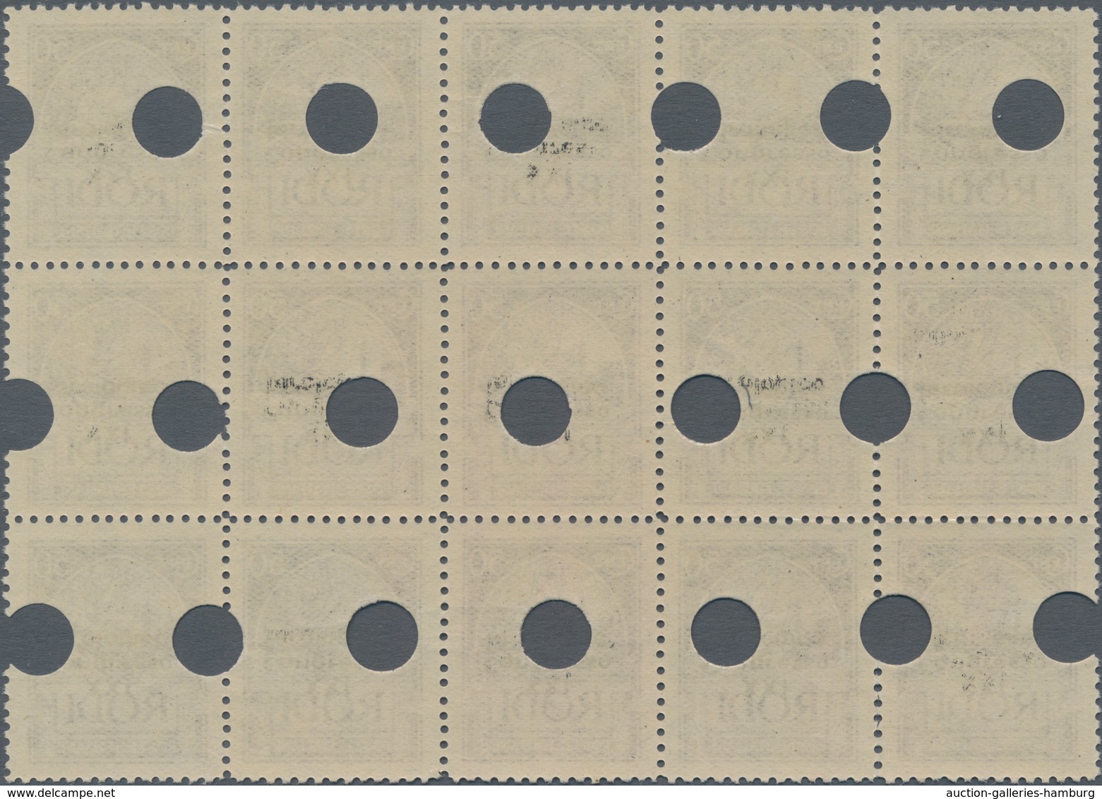 Ägäische Inseln: RHODOS: 1929, 50 C Brown In Block Of Fifteen With Inverted Overprint "XXI. Congress - Ägäis
