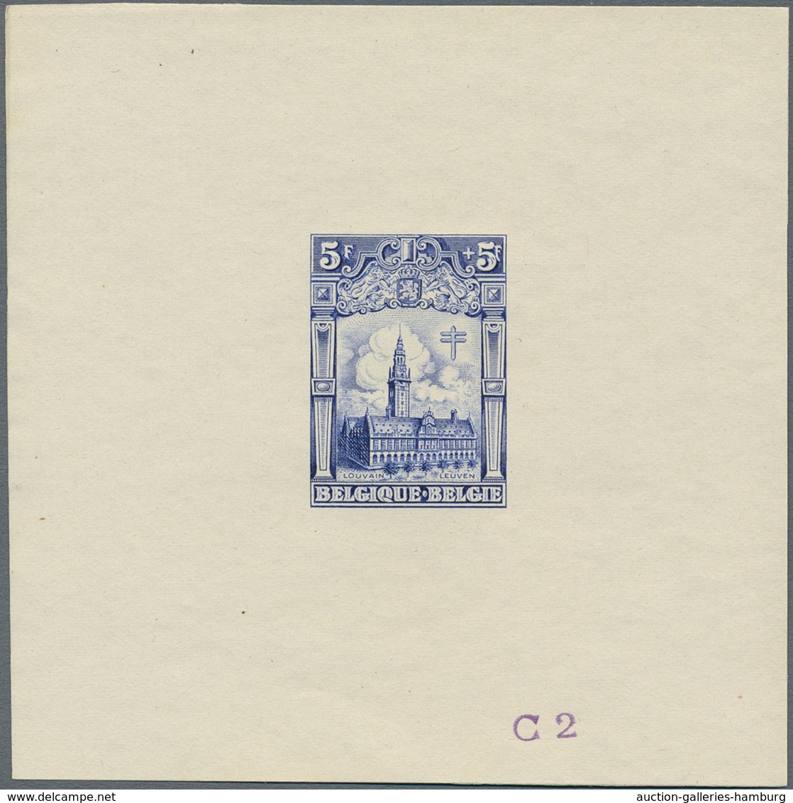 Belgien: 1928, Tuberculosis Fighting, 5fr.+5fr. "Leuven University", Set Of 20 Epreuves In Different - Briefe U. Dokumente