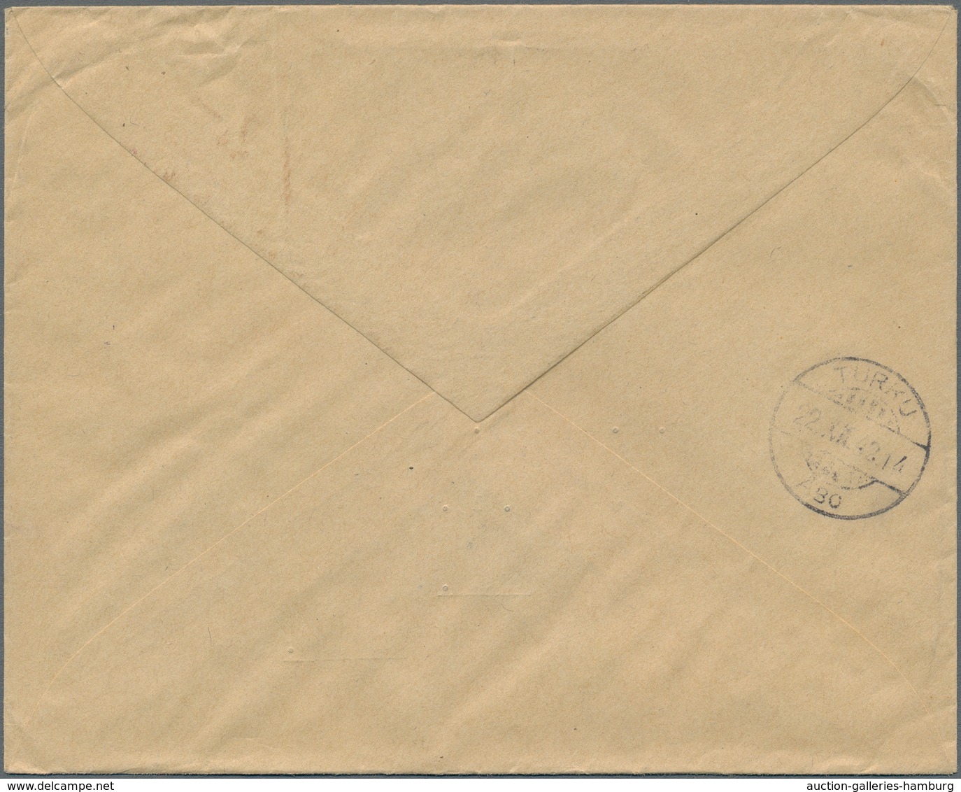 Belgien: 1942, 5 Fr + 10 Fr Red-brown Cancelled "ANTWERPEN" On Registered Letter To Finland - Briefe U. Dokumente