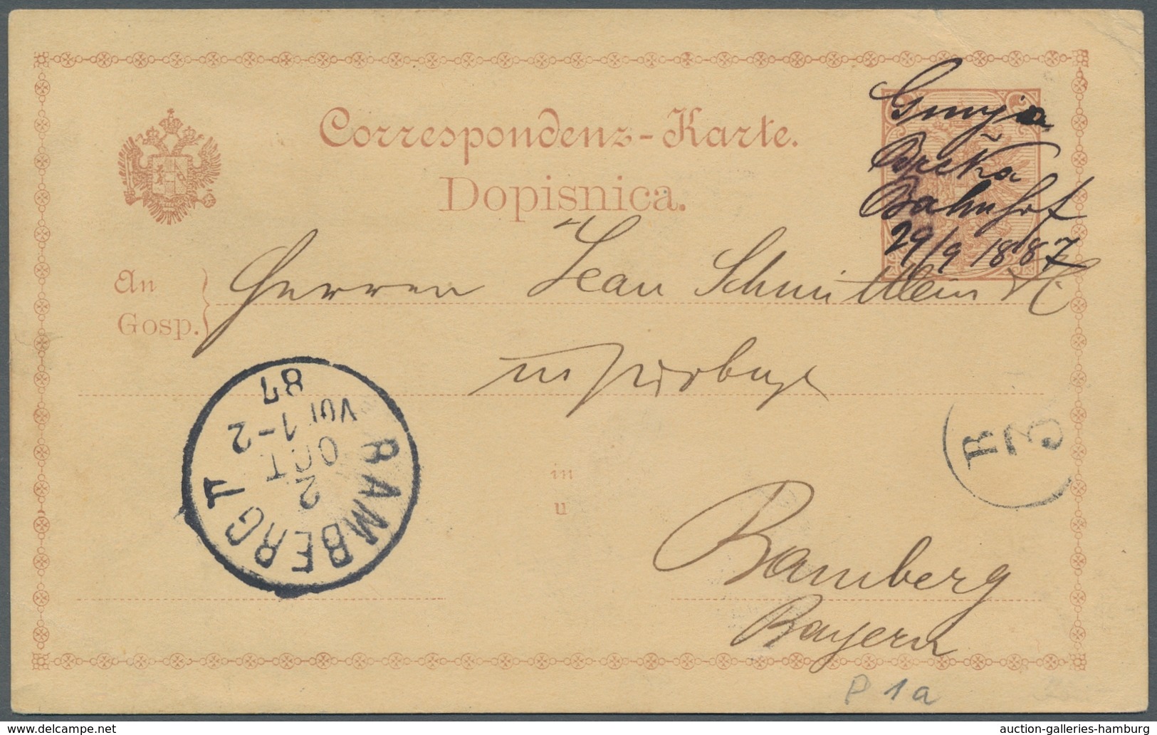 Bosnien Und Herzegowina - Ganzsachen: 1879, Wappenadler-Ganzsachenkarte Mit Wertstempel 2 Kreuzer We - Bosnia And Herzegovina