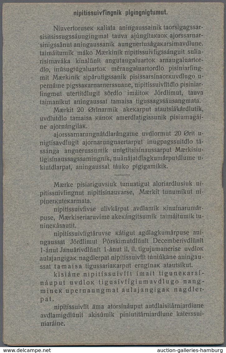 Dänemark - Grönland: 1944-45 Saving Stamps Booklet In Grey Containing 24 Large-numeral Postal Saving - Briefe U. Dokumente