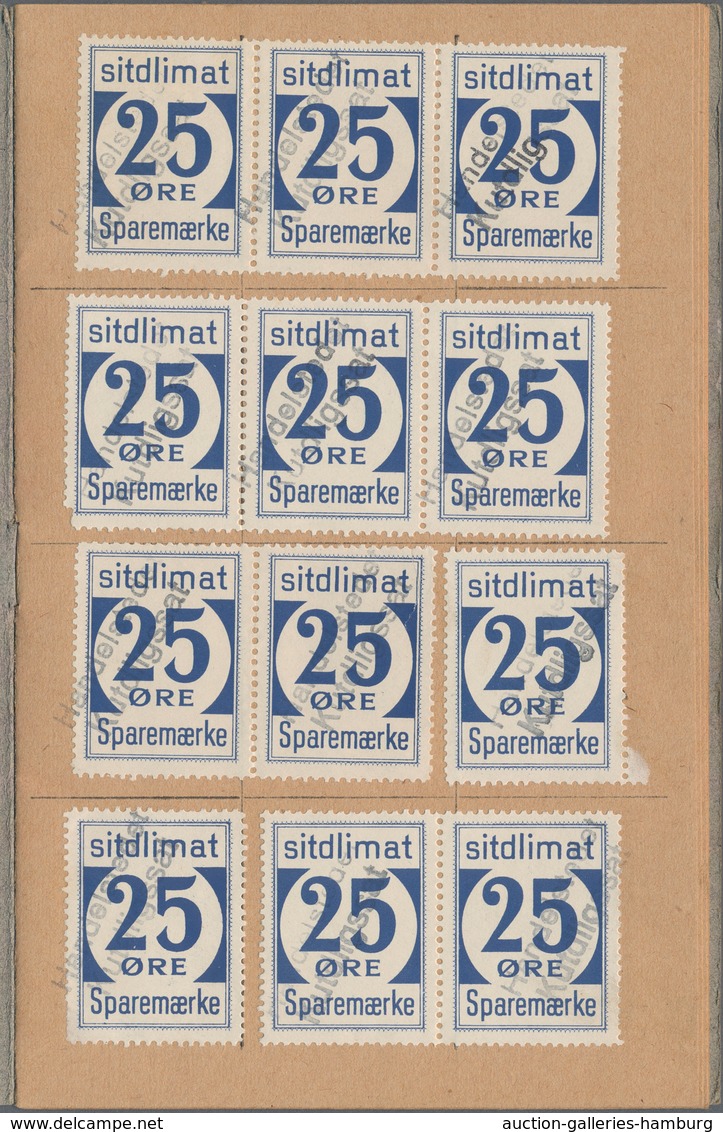 Dänemark - Grönland: 1944-45 Saving Stamps Booklet In Grey Containing 24 Large-numeral Postal Saving - Briefe U. Dokumente