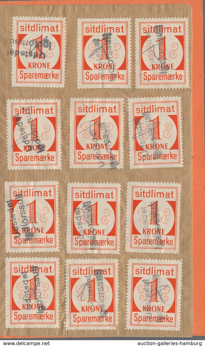 Dänemark - Grönland: 1950 Saving Stamps Booklet In Red-orange Containing 35 Large-numeral Postal Sav - Covers & Documents