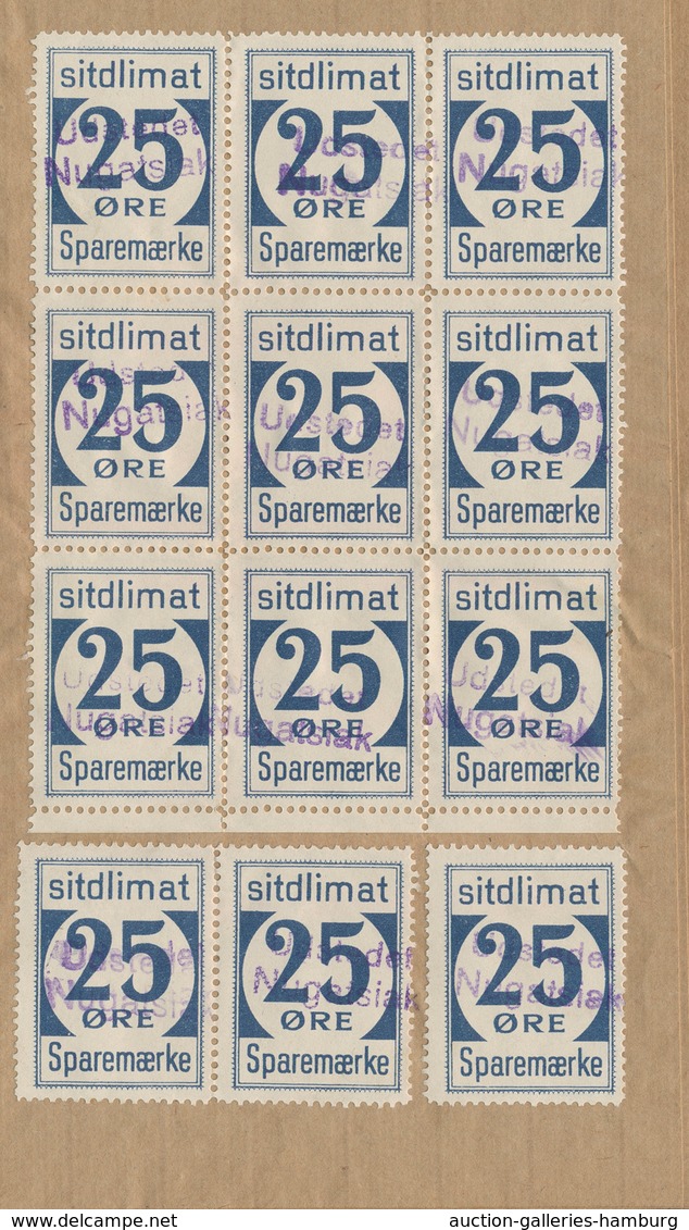 Dänemark - Grönland: 1952 Saving Stamps Booklet In Red-orange Containing 20 Large-numeral Postal Sav - Briefe U. Dokumente