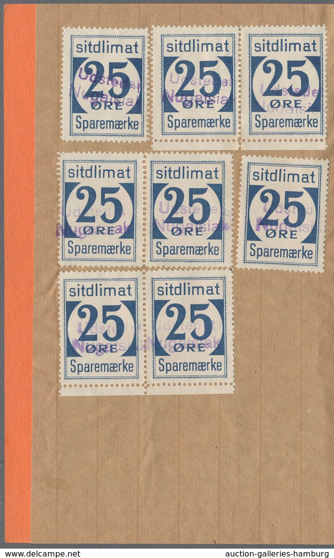 Dänemark - Grönland: 1952 Saving Stamps Booklet In Red-orange Containing 20 Large-numeral Postal Sav - Briefe U. Dokumente