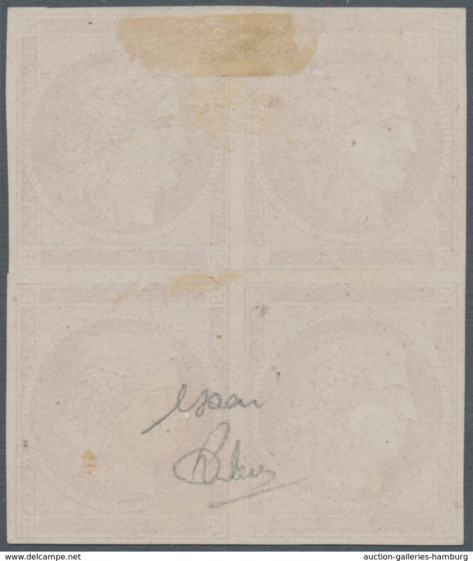 Frankreich: 1849/1850, Ceres, Imperforate Proof Block Of Four In Carmine, Without Inscriptions, Very - Gebraucht