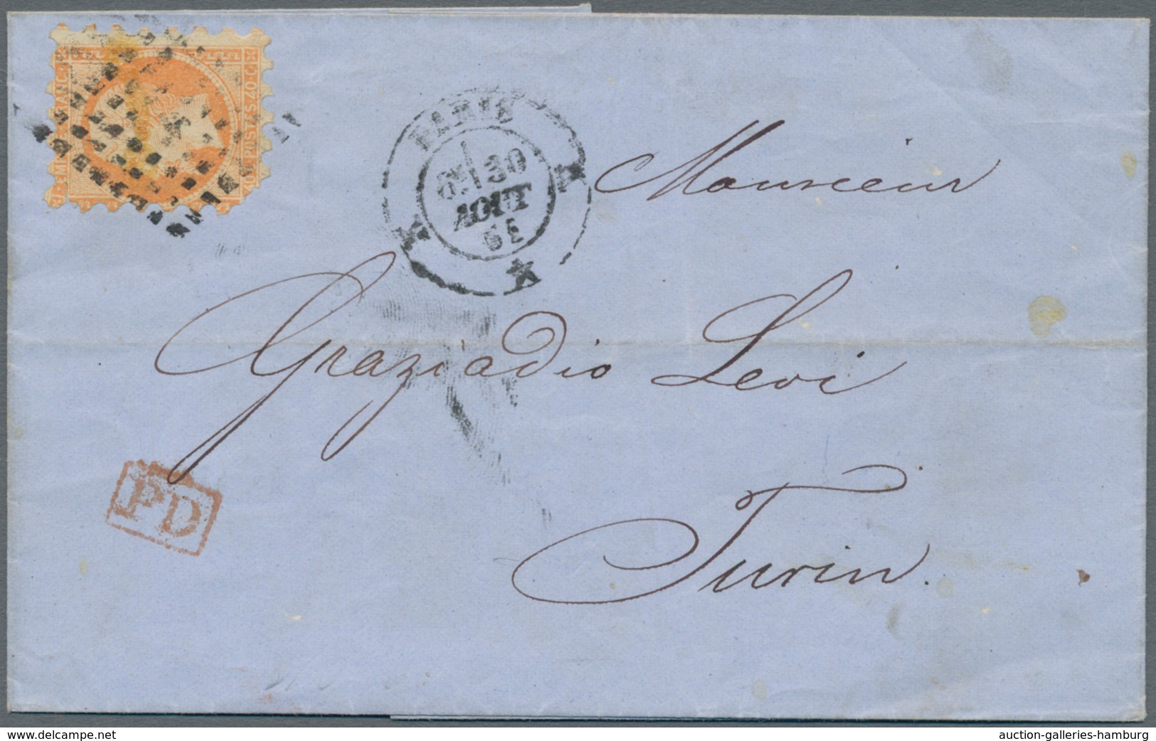 Frankreich: 1856, 40 C Orange Napoleon (corner Faults) Privately Perforated On Letter And 80 C Napol - Gebraucht