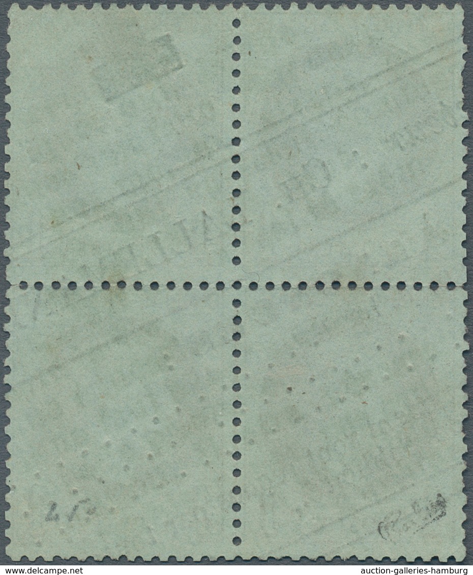 Frankreich: 1870, Napoleon Laure 1c. Olive On Bluish, Block Of Four With Newspaper Cancellation, Som - Gebraucht