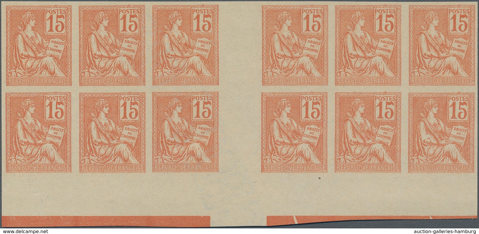 Frankreich: 1900, Mouchon 15c. Orange, Essay In Issued Colour And Design On Ungummed Paper With Wate - Gebraucht