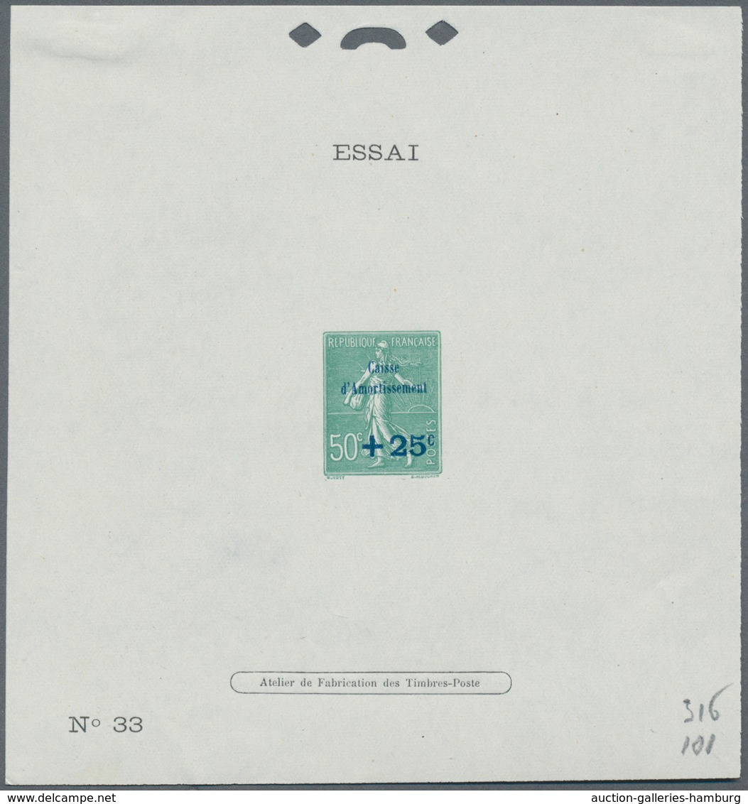 Frankreich: 1927, National Debt Fund, Complete Set Of Three Values Each As Essai (numbered Epreuve D - Gebraucht