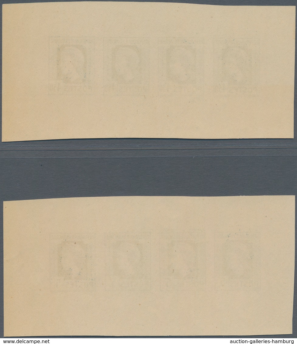 Frankreich: 1944, Definitives "Marianne", Not Issued, Group Of Ten Imperforate Panes Of Four Stamps - Gebraucht