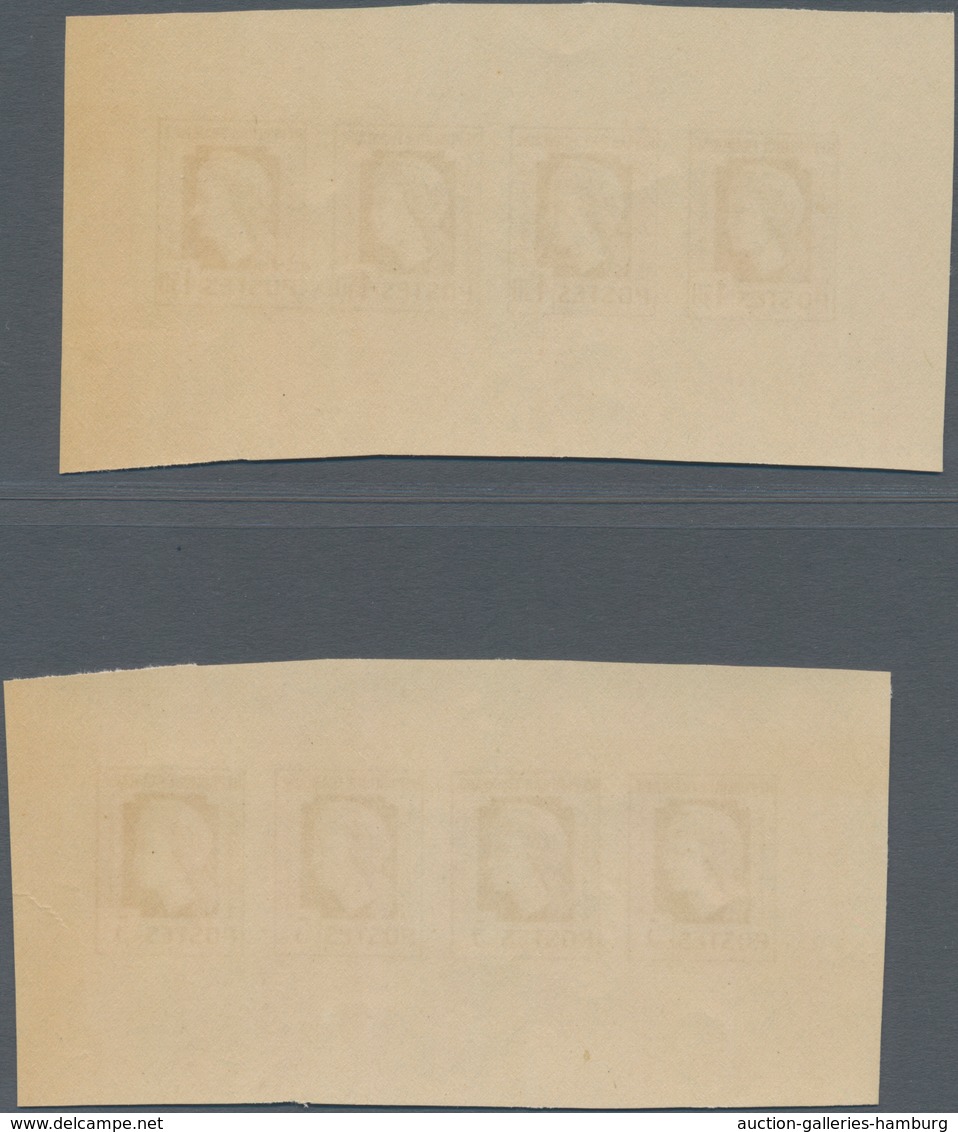 Frankreich: 1944, Definitives "Marianne", Not Issued, Group Of Ten Imperforate Panes Of Four Stamps - Gebraucht