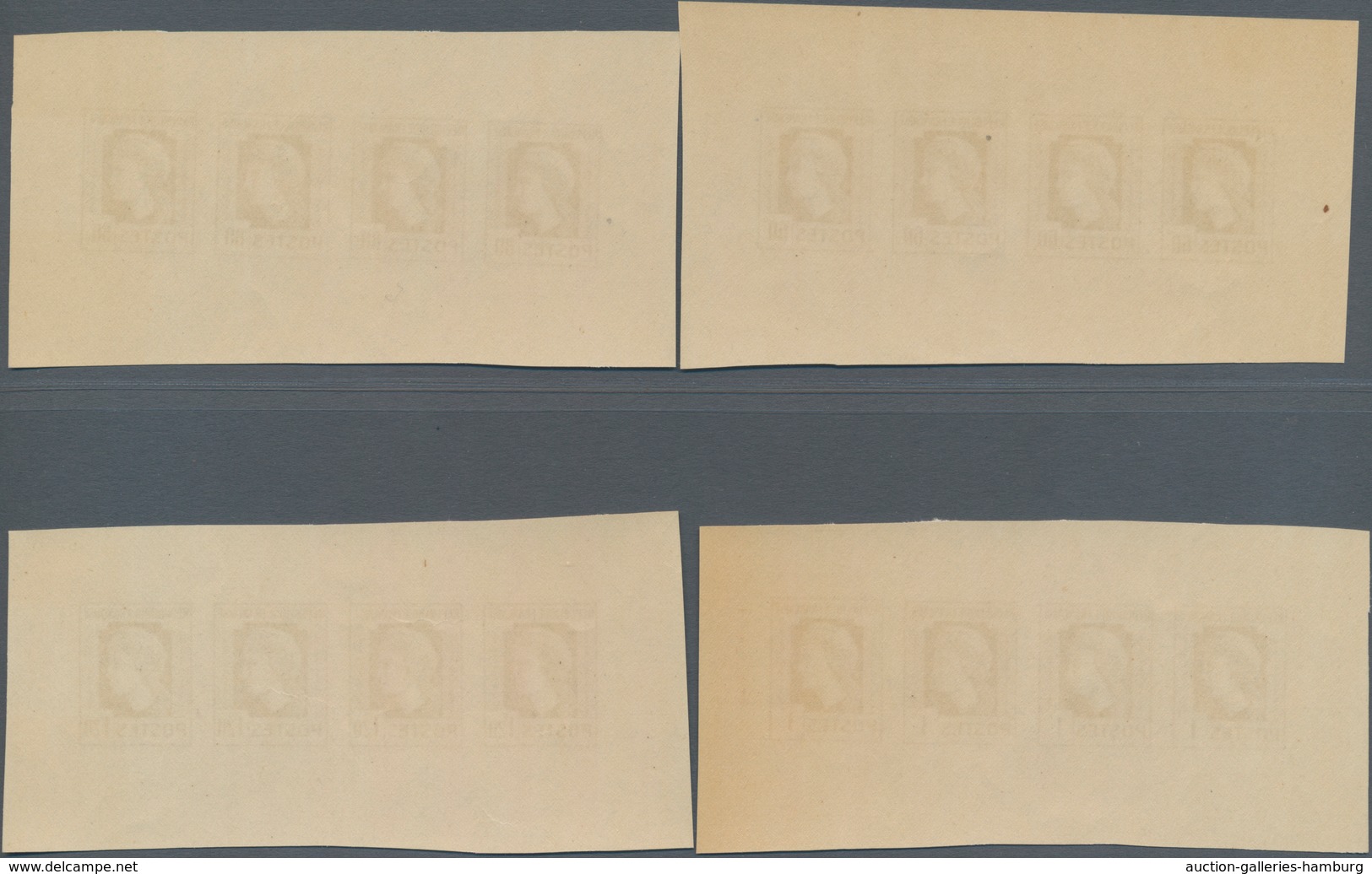 Frankreich: 1944, Definitives "Marianne", Not Issued, Group Of Ten Imperforate Panes Of Four Stamps - Gebraucht