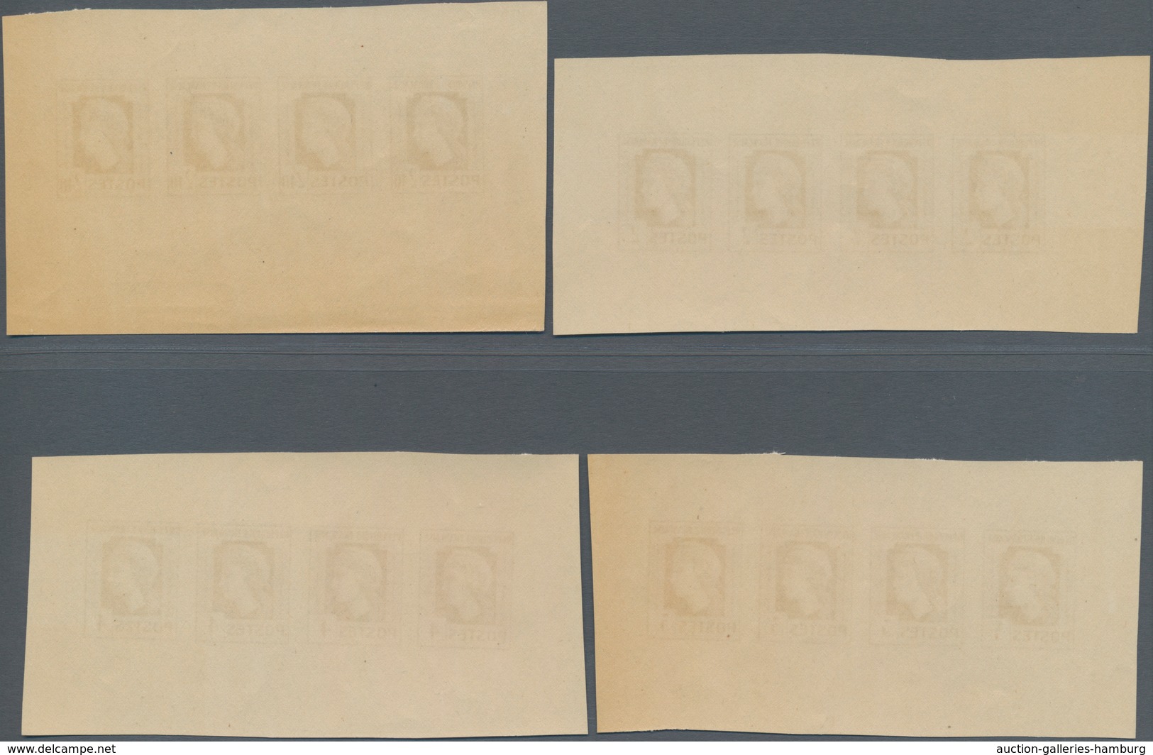 Frankreich: 1944, Definitives "Marianne", Not Issued, Group Of Ten Imperforate Panes Of Four Stamps - Gebraucht