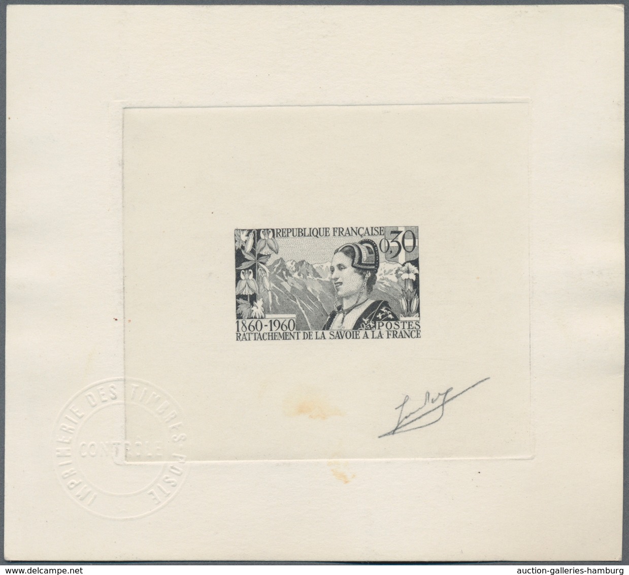 Frankreich: 1960, 100 Years Affiliation Of Nice And Savoy To France 0.30 Fr And 0.50 Fr As Èpreuve D - Gebraucht