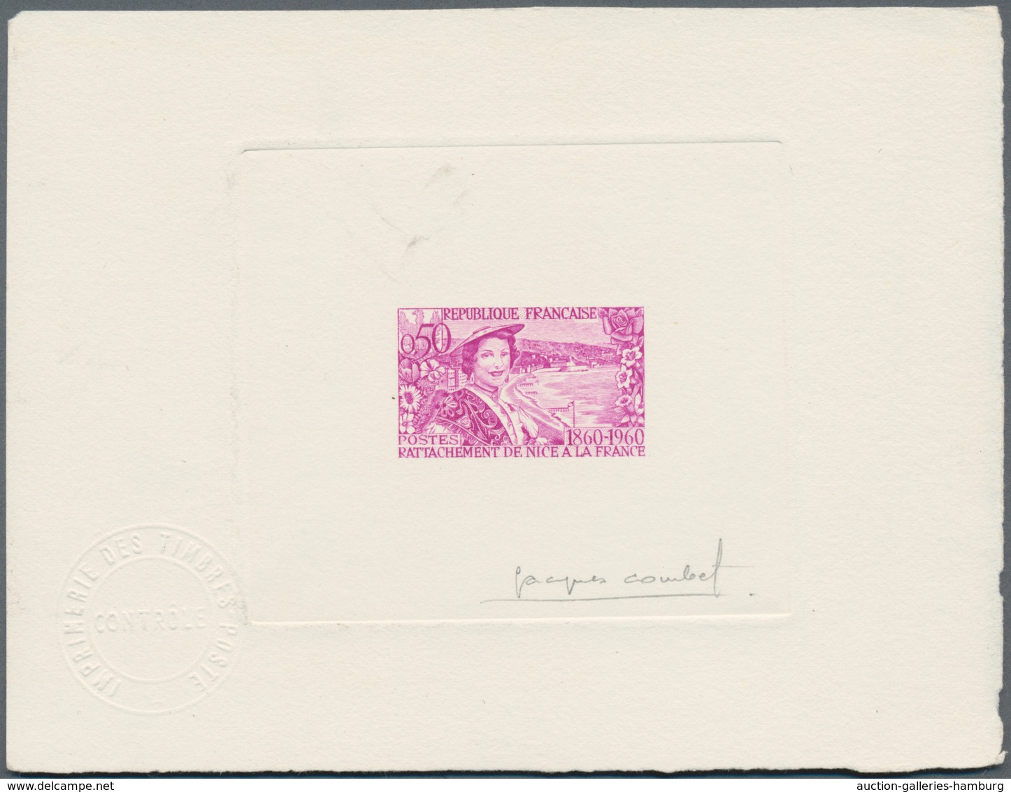 Frankreich: 1960, 100 Years Affiliation Of Nice And Savoy To France 0.30 Fr And 0.50 Fr As Èpreuve D - Gebraucht