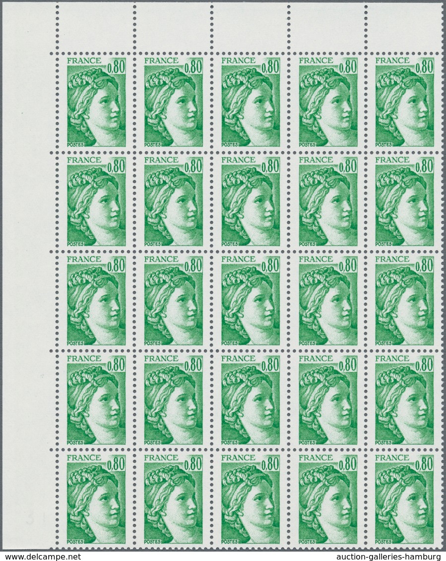 Frankreich: 1977, Definitives "Sabine De Gandon", MISSING PHOSPHOR (BRILLIANT GUM), 0.80fr. Bright G - Gebraucht