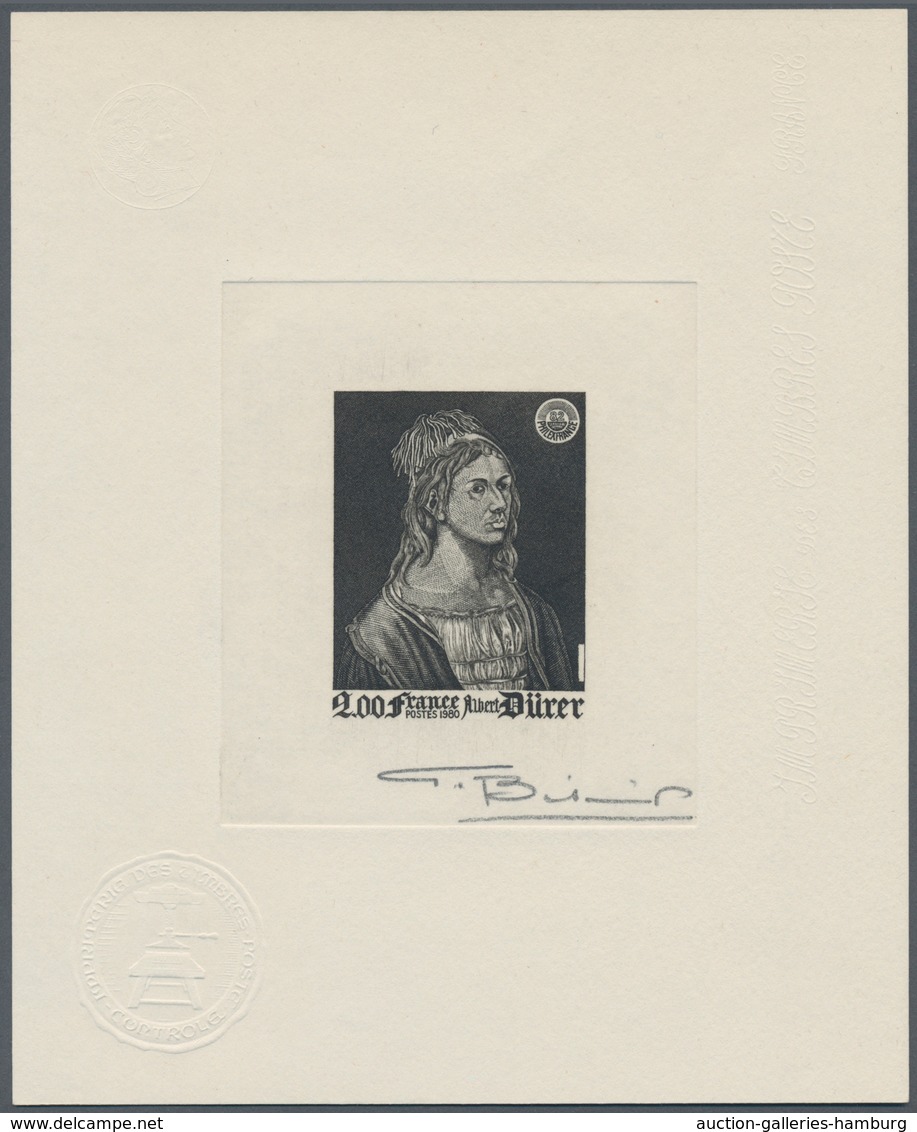 Frankreich: 1980, 2 Fr. Dürer (Philexfrance), 2 Epreuve D'artiste In Black, Once In Published Drawin - Gebraucht