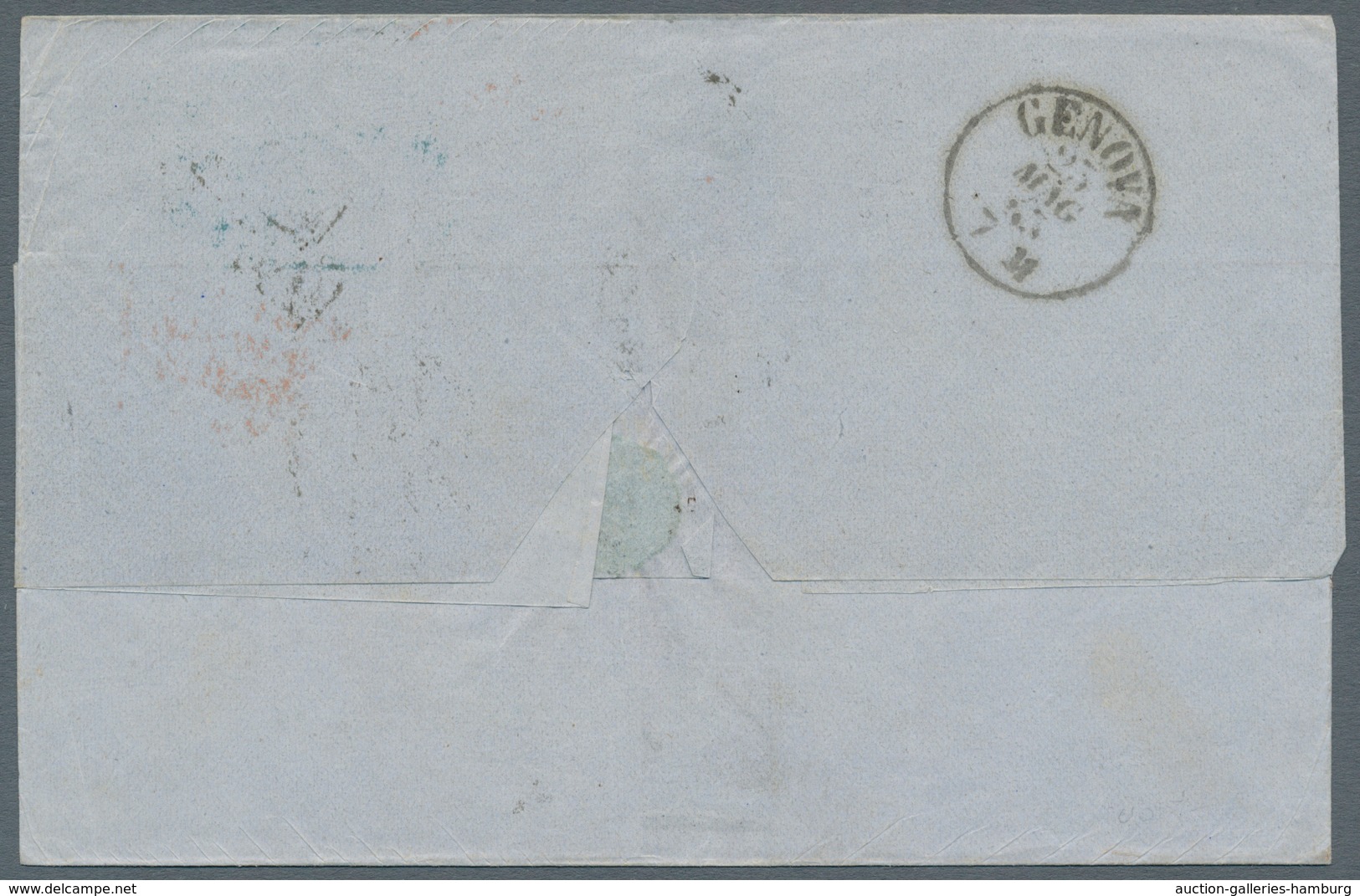 Französische Post In Der Levante: 1863, 80c. Napoleon Nd, Single Franking On Lettersheet Clearly Obl - Other & Unclassified