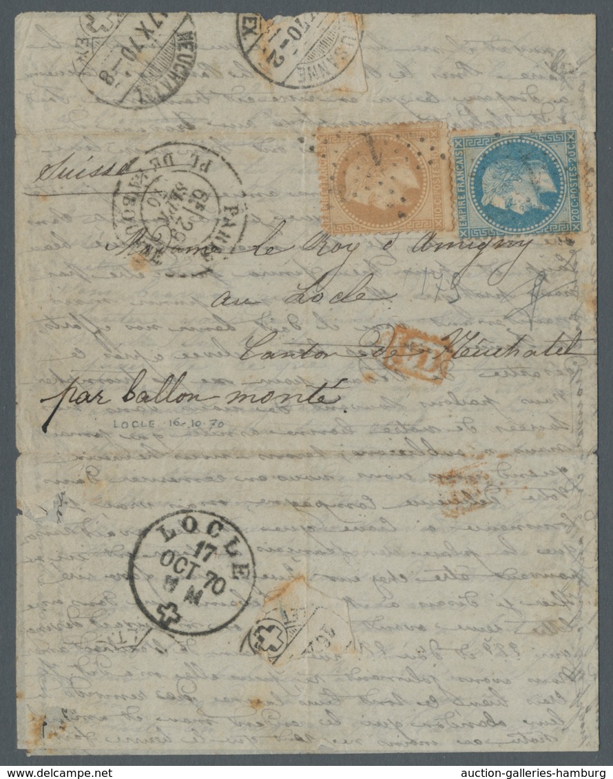 Frankreich - Ballonpost: Ballon Monté "Armand Barbes", Entire Letter With Lauré 10+20c Tied By Star - 1960-.... Cartas & Documentos